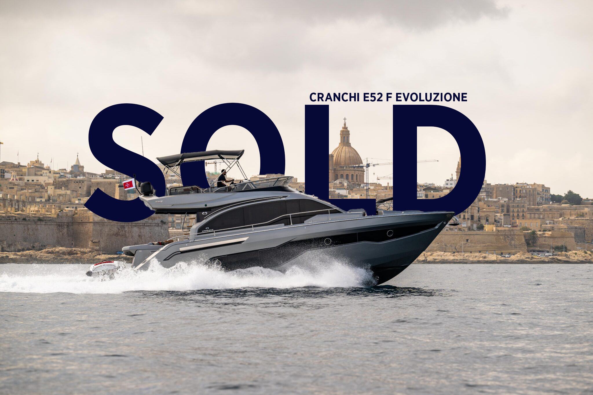 Cranchi E52 F, 2022, for sale in Malta through Yacht Hub Group